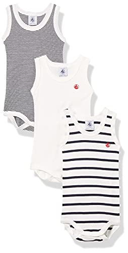 Petit Bateau Unisex BabyÄrmelloser Body (3er Pack) , Variante 1, 3 Jahre im Sale
